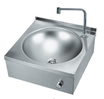 Lavabo singolo con comando a ginocchio completo di rubinetto 