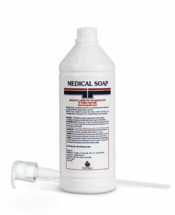 Medical soap è un sapone antisettico liquido che, grazie all’associazione del Benzalconio Cloruro con l’Ortofenilfenolo, consente di eliminare la carica batterica presente sulla cute durante il lavaggio delle mani.  Medical Soap, grazie a un pH 5.5, alla 