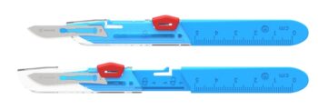 Bisturi monouso sterile con sistema di sicurezza utilizzabile con una mano, sterili