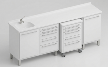Set 4 moduli di cui 1 su ruote 2100x520x880/920h mm