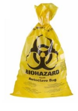Sacchetti per rifiuti rischio biologici in HD-PE giallo