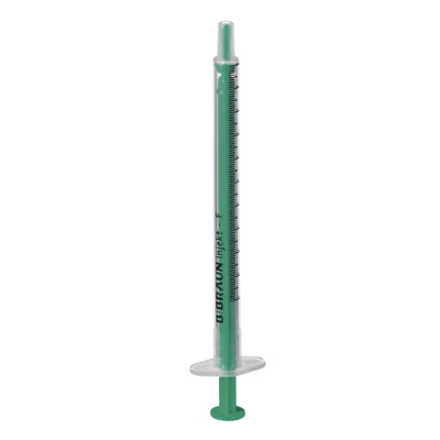 Siringa monouso Injekt F Solo B Braun 1 ml luer centrale, sterili - ref produttore 9166017