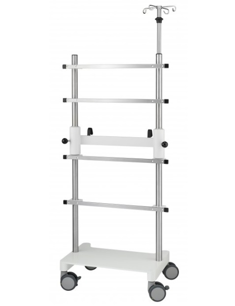 Carrello per movimentazione apparecchiature testa/piedi letto paziente