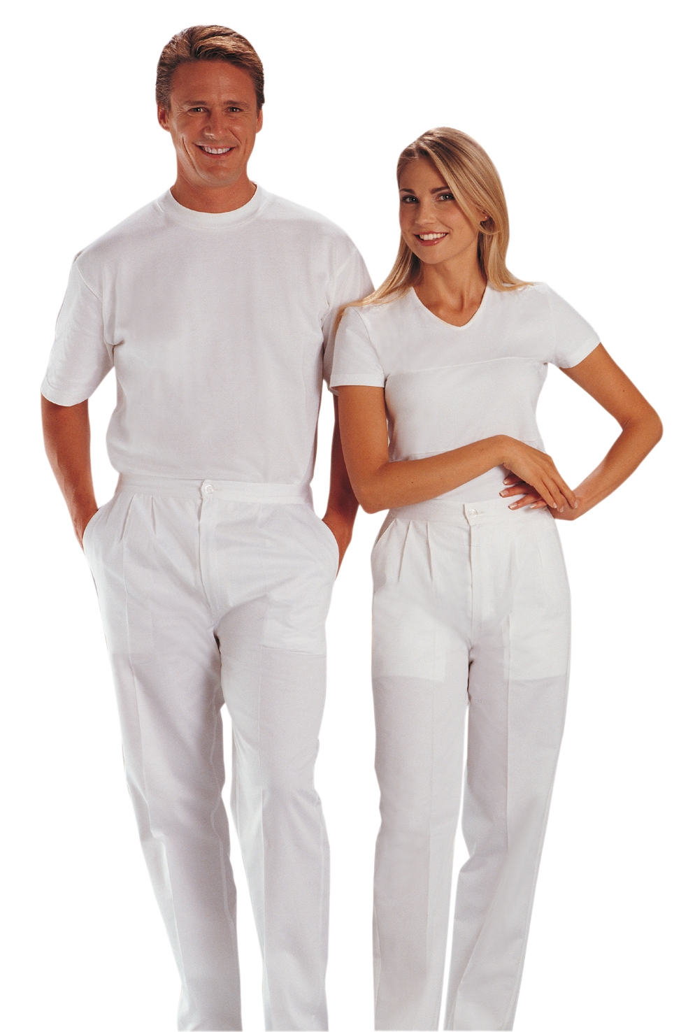Pantalone unisex allacciatura con cerniera e bottone modello Classico