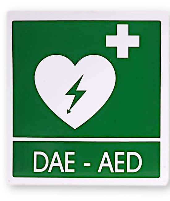 Cartello frontale da muro DAE-AED 29x36 cm