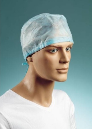 Cappellino chirurgico con fettucce azzurro