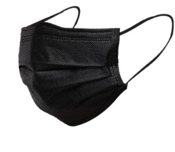 Mascherina TNT 3 strati con elastici colore NERA  certificata come Dispositivo Medico classe I Filtro ≥ 98%