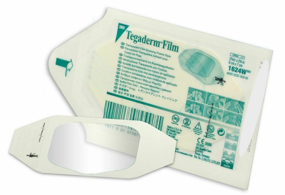 Medicazione trasparente Tegaderm 3M, sterile ed impermeabile a lunga durata