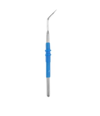 Elettrodo curvo ad ago lunghezza 7 cm,  gambo di innesto  ø 2,4 mm, sterilizzabile