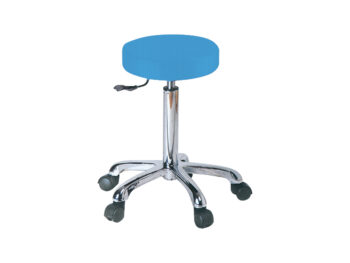 Sgabello tondo regolabile in altezza blu